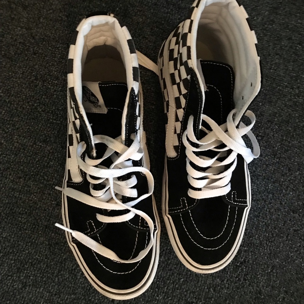 CHECKERED VANS WITH PLATFORM BOTTOMS